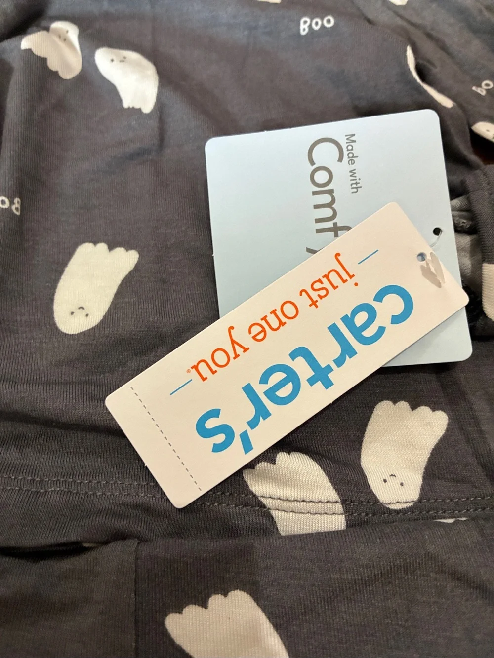 💼2️⃣ Carter's Charcoal Gray Ghost Pajama Set